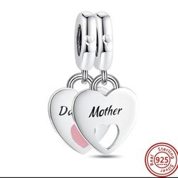 Set Of 2 Sterling Silver Mother And Daughter Charms 
