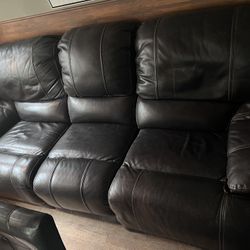 Leather reclining couch