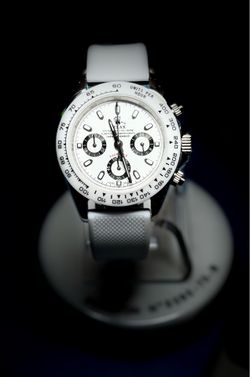 Beautiful Custom Build RELAX Broken Crown Seiko Panda Daytona Chronograph in full white New!