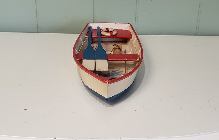 Vintage Wooden Rowboat Decor