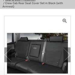 Crew Cab Rear Seat Cover Set in Black (with Armrest)