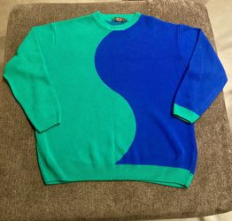 Oversized Wave Colorblock Knitted Jumper