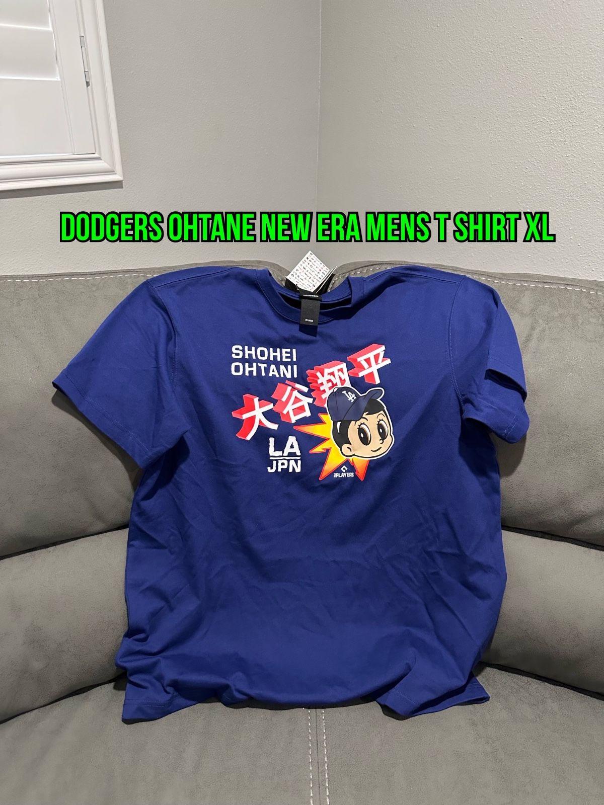 MLB New Era Shohei Ohtani Blue LA Japan Blue Mens T Shirt Size XL Read Description