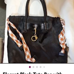 See By Chole  Black Tote Bag with Gold Accents 