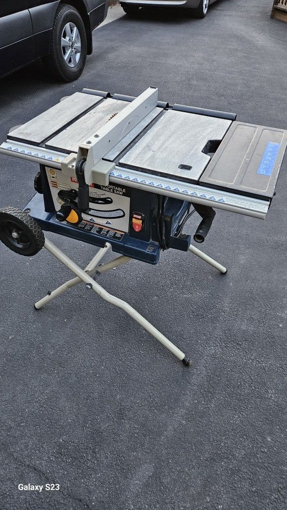Table Saw 10" With Foldable Base And Wheels