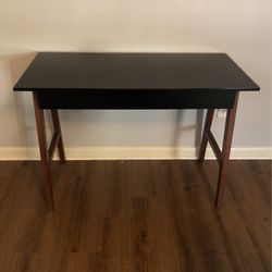 Modern Black Desk With Drawer And Chair