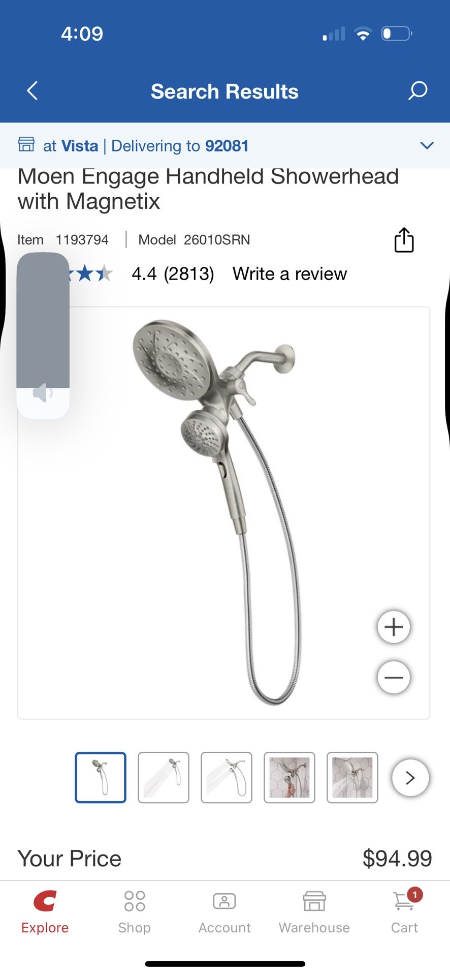 Moen Engage Handheld Showerhead with Magnetix