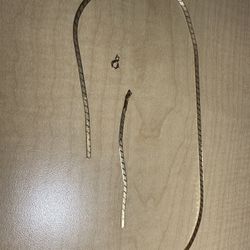 10k Herringbone Gold Necklace 18” 2.5-3mm Thick