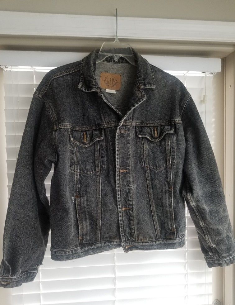 Men's Vintage GAP Black Faded Denim Jean Jacket/Large