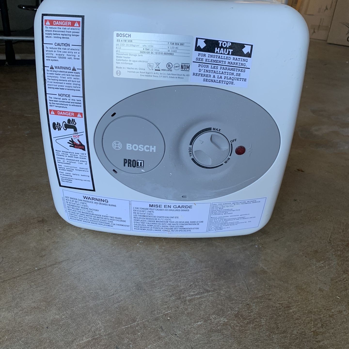 Bosch 4 Gal. Mini-Tank Electric Water Heater for Sale in Kaneohe, HI -  OfferUp