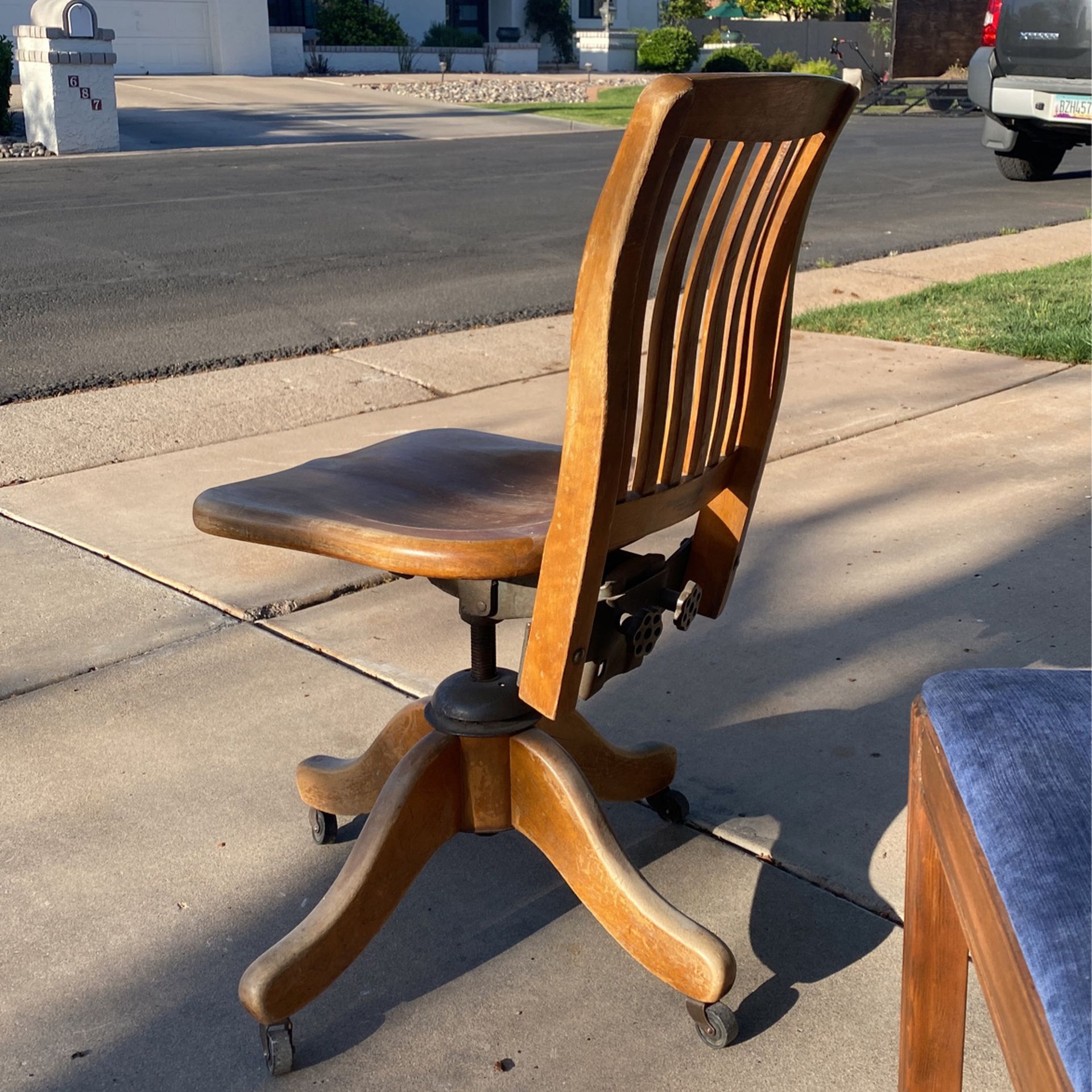 Antique Solid Oak Swivel Chair 1930’s