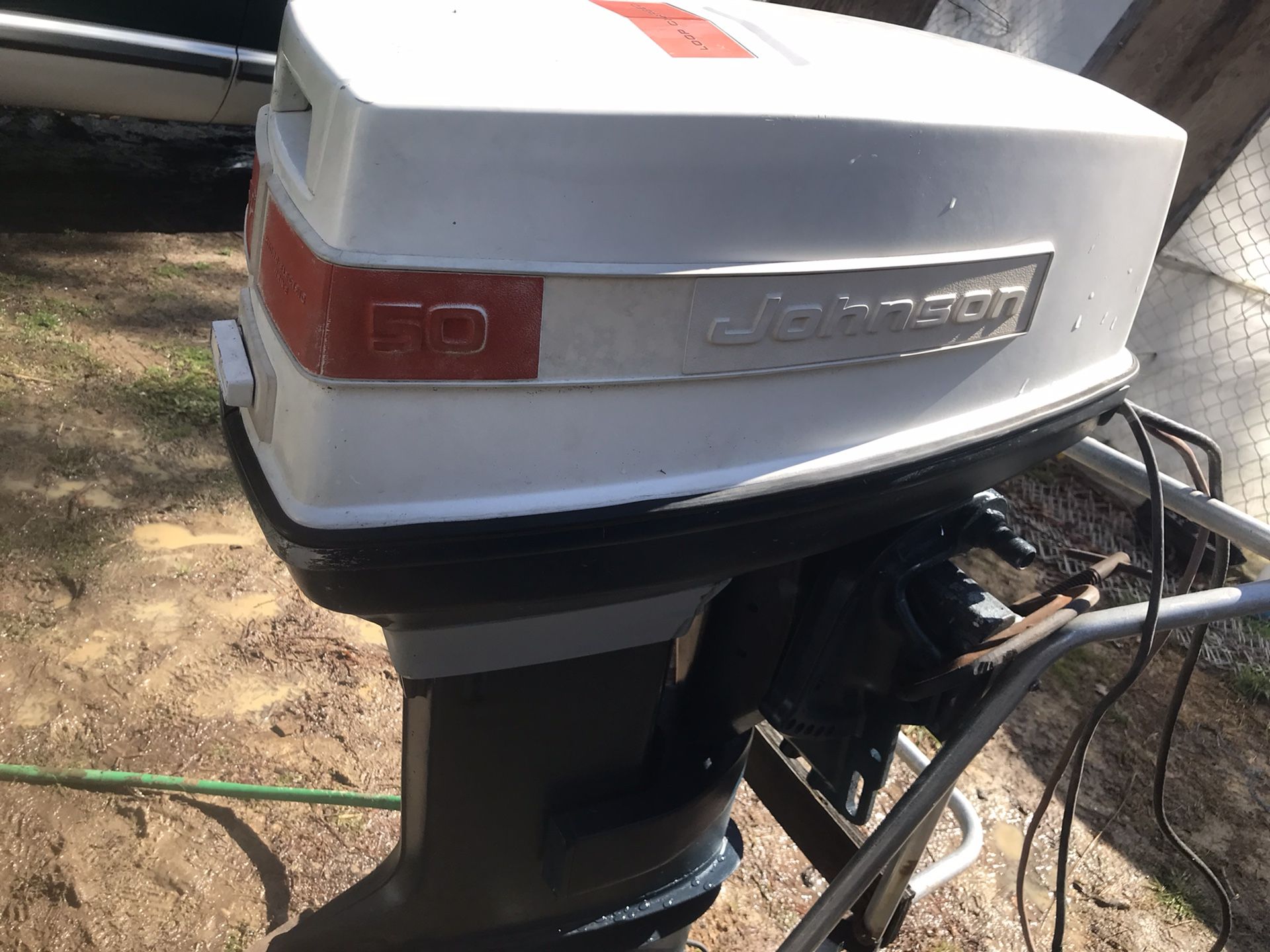 50 Hp Johnson Outboard Longshaft Electric Start  Remote Shift No Controls 