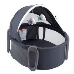 Pamo Babe Portable Bassinet And Play Space On-The-Go Baby Dome With Toys And Canopy