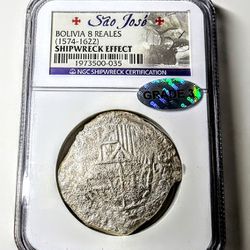 Shipwreck Silver Coin-sao Jose Spain 8 Reales Colonial Coin