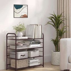 4-Tier Steel Shoe Organizer for Closet