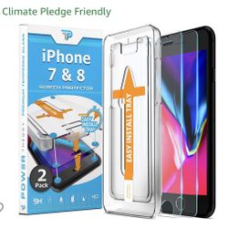 iPhone 8 Screen Protector/iPhone 7 Screen Protector [2 Pack] with Easy Install Kit [Premium Tempered Glass