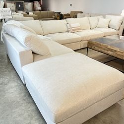 NEW RH Style Cloud Modular Sofa Couch Chaise With Reversible Ottoman