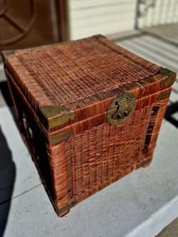 1970s Vintage Rattan Box Chests