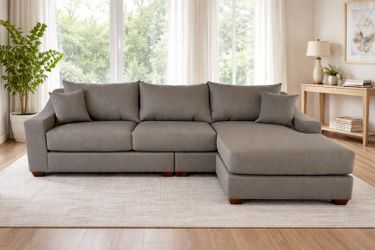 sofa with reversable chaise clyde otter fabric