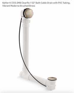 Kohler K-7213-2MB Clearflo 1 1/2" Bath Cable Drain with PVC Tubing