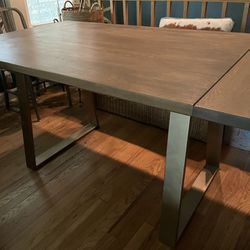 Modern Or Farmhouse Oak Dining Table With 2 Leaves And 2 Leg Options! 
