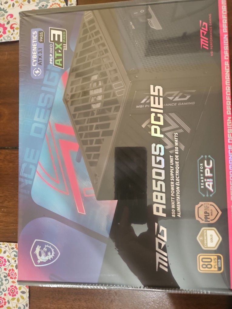 MSI MPG A850GS ATX 3.1 80+ Gold, Fully Modular PSU, Embossed Cables, 10 Year Warranty