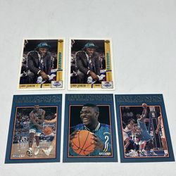 Larry Johnson Lot of 5 Rookie Card Basketball Cards Charlotte Hornets NBA