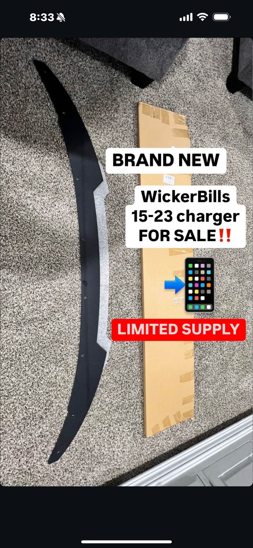 Wickerbill Spoiler For Slim Body Charger