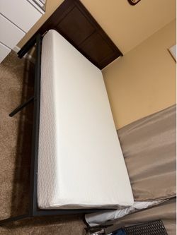 Like New Twin Bed Frame & Memory Foam Mattress