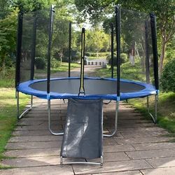 12ft trampoline with side slide