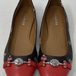 Coach Leila Floral Flats - Size 8.5 - Mahogany Pink