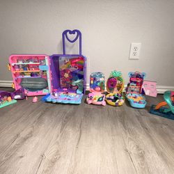 Polly Pocket Playset Lot - 6 sets + Dolls & Accessories – Great Condition
