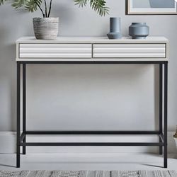 Brand New 35ln. White Wood Console Table