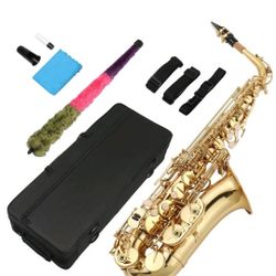 🎷 BRAND NEW Alto Saxophone – E♭ Brass Beginner Kit w/ Case & Accessories