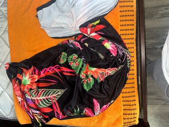 Black Tropical Floral long dress