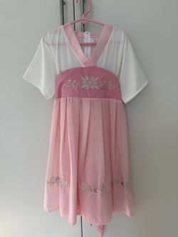 Pink & White Dress  size 140 cm