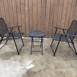 Portable Foldable Metal Chairs And Table 
