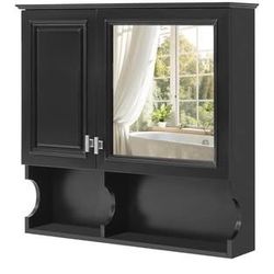 Assembled New Bathroom Wall Cabinet with Mirror, Wall Mounted Medicine Cabinet w/ Adjustable Shelve