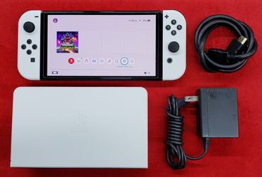 Nintendo Switch OLED 64GB Video Game System with Joy-Cons, Dock, and Power Supply - HEG-001 - White - Working