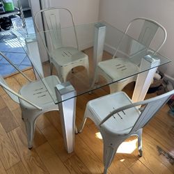 Glass Dining Table (w/ chairs if wanted)