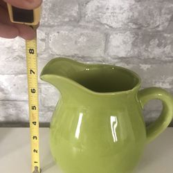 Bright Green Ceramic Pitcher/vase 
