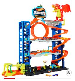 Hot Wheels City Ultimate Garage Playset From “Let's Race” With Storage For 50+ Cars