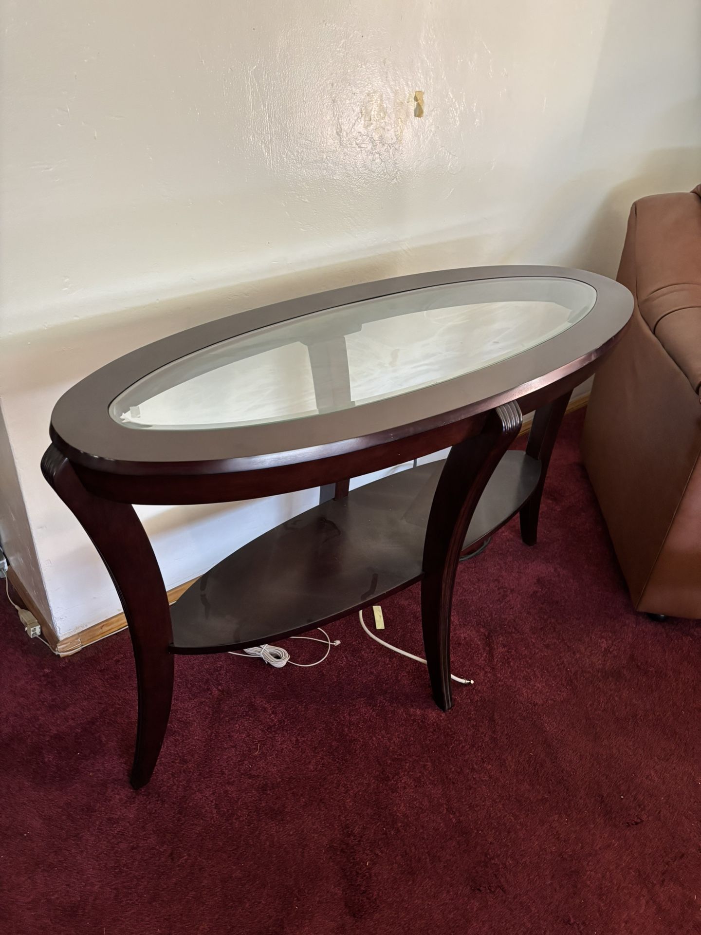 Glass Top Console Table
