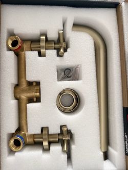 Brushed Gold Wall Mount Bathroom Faucet