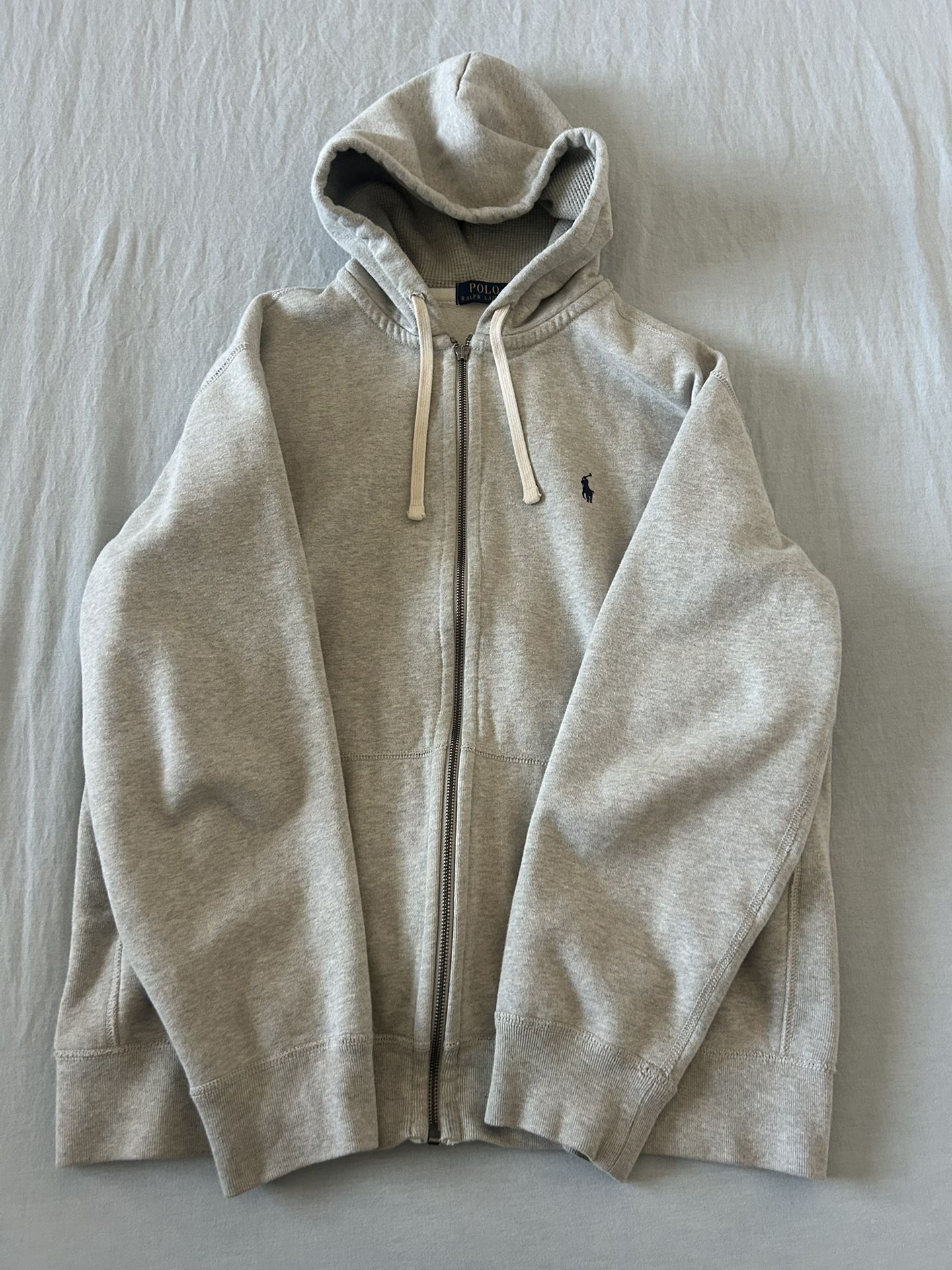 Polo Hoodie Grey Zip Up