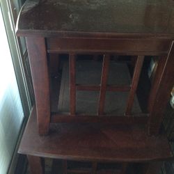 Redwood Table Set - Solid Wood (1 Center And 2 End Tables) FREE