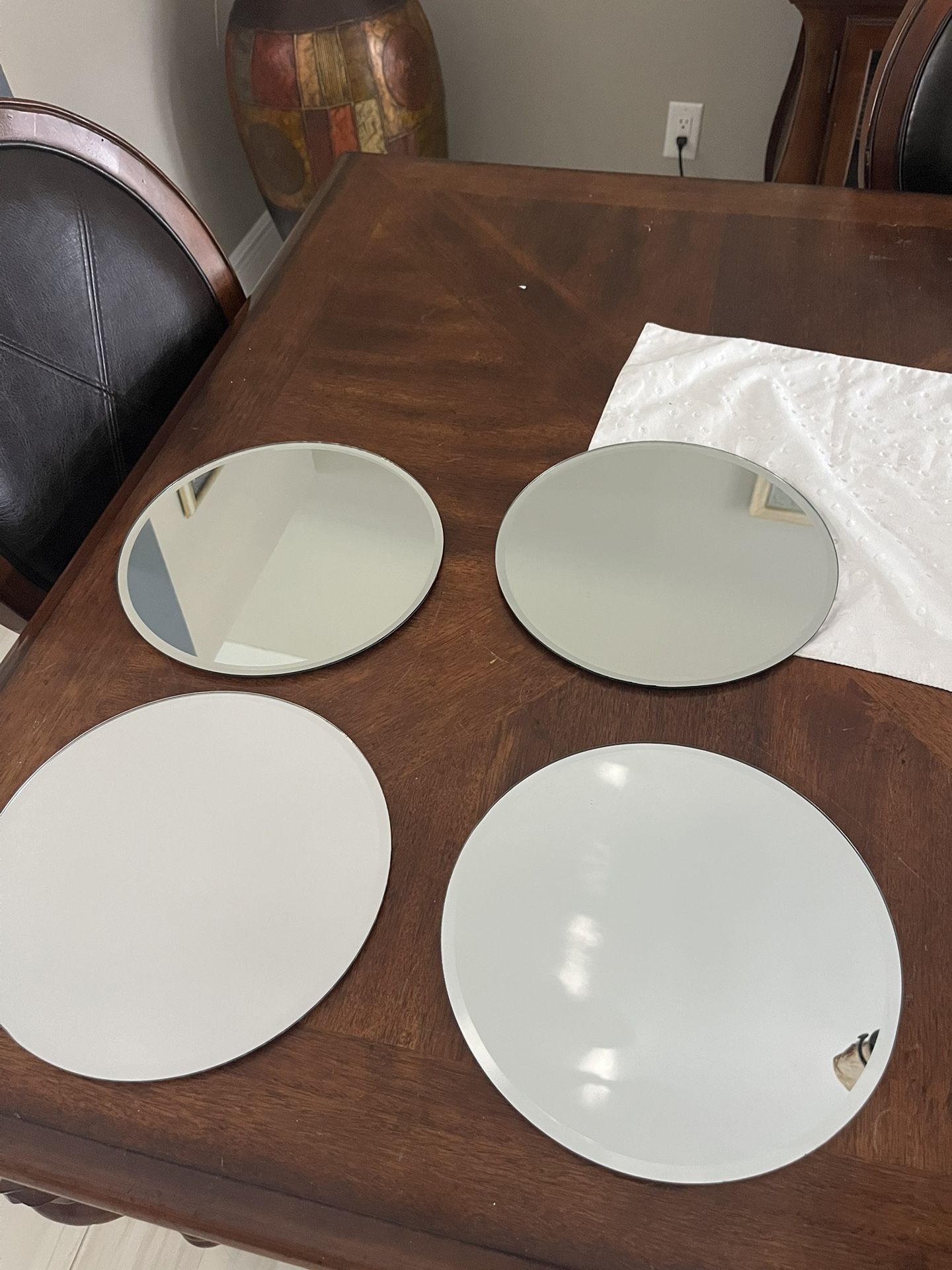 Four 10” Mirrored Centerpiece