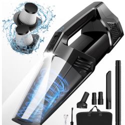Handheld Vacuum Cordless Portable Car Vacuum with LED Light, High Power Suction, 3 in 1, Lightweight Rechargeable Hand Vacuum, Hand Held Vacuum Cleane