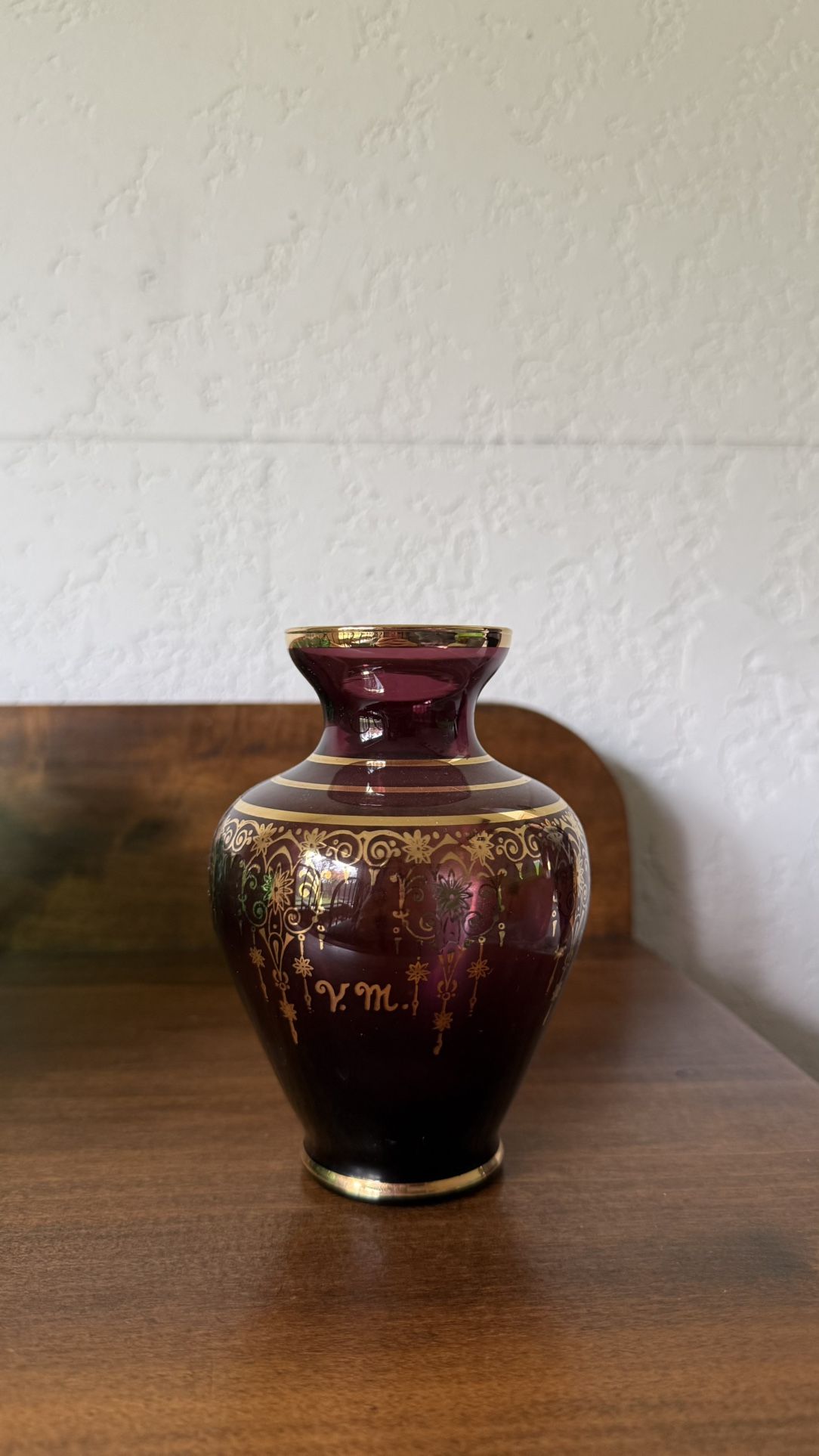 Vintage Vacchai  Merrano amethyst base with 24 karat gold