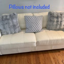 Milky White (or Cream) Faux Leather Living Room Set 